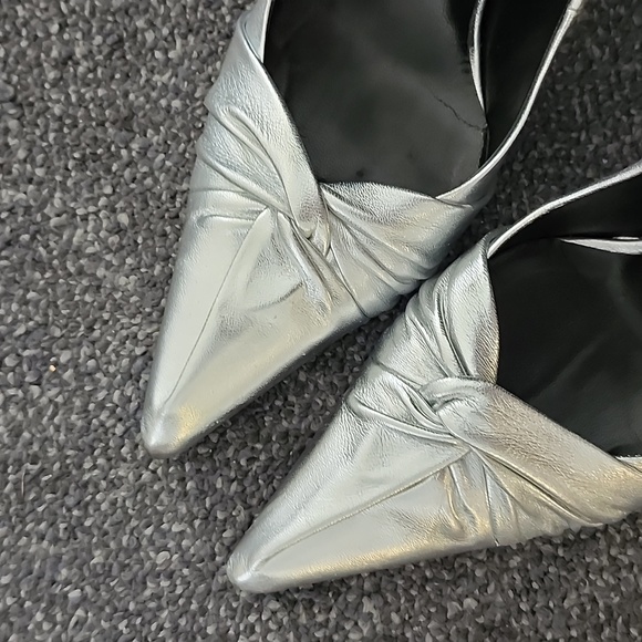 Maje Silver Leather Heels - Picture 5 of 5